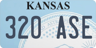 KS license plate 320ASE