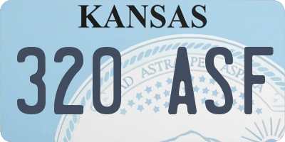 KS license plate 320ASF
