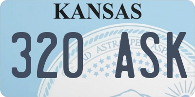 KS license plate 320ASK