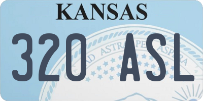 KS license plate 320ASL