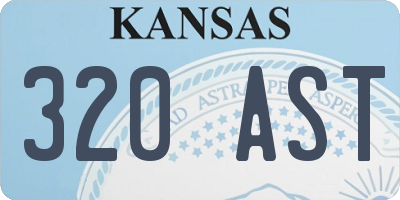 KS license plate 320AST