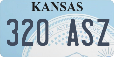 KS license plate 320ASZ