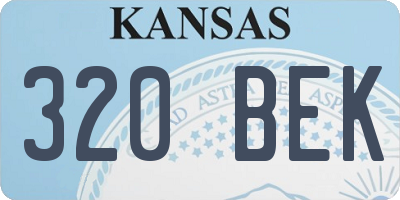 KS license plate 320BEK