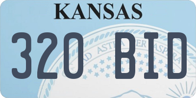 KS license plate 320BID