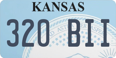 KS license plate 320BII
