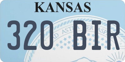 KS license plate 320BIR