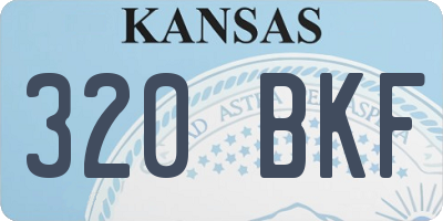 KS license plate 320BKF