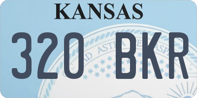 KS license plate 320BKR