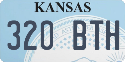KS license plate 320BTH