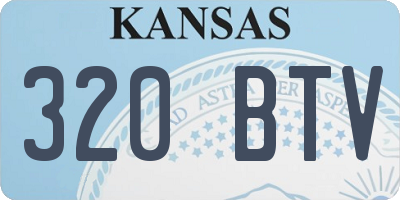 KS license plate 320BTV