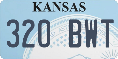 KS license plate 320BWT