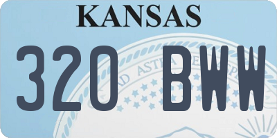 KS license plate 320BWW