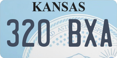 KS license plate 320BXA