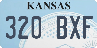 KS license plate 320BXF