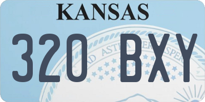 KS license plate 320BXY