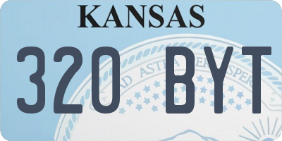 KS license plate 320BYT