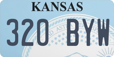 KS license plate 320BYW