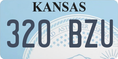 KS license plate 320BZU