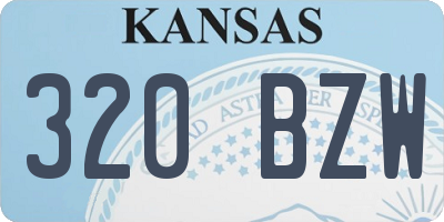 KS license plate 320BZW