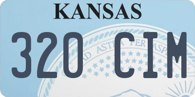 KS license plate 320CIM