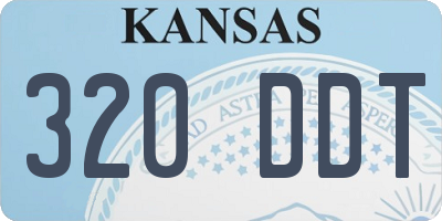 KS license plate 320DDT