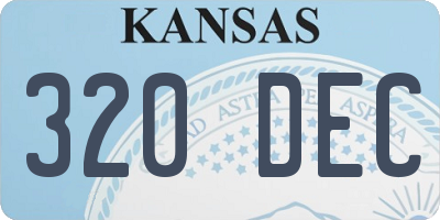KS license plate 320DEC