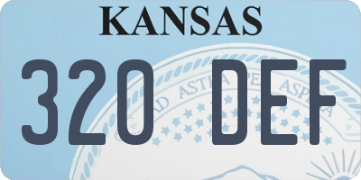 KS license plate 320DEF
