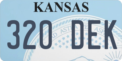 KS license plate 320DEK