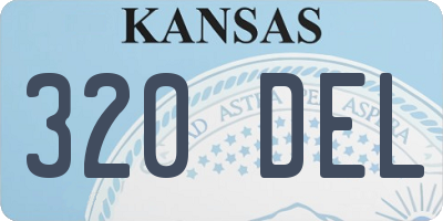 KS license plate 320DEL