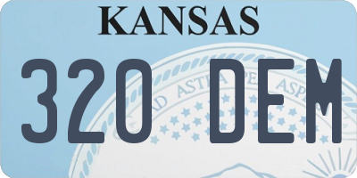KS license plate 320DEM