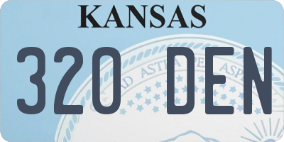 KS license plate 320DEN