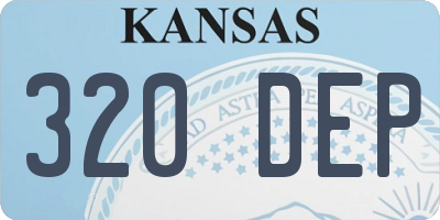 KS license plate 320DEP