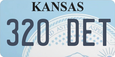 KS license plate 320DET