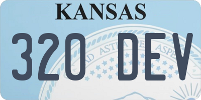 KS license plate 320DEV