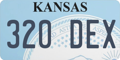 KS license plate 320DEX