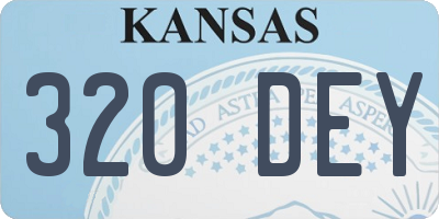 KS license plate 320DEY