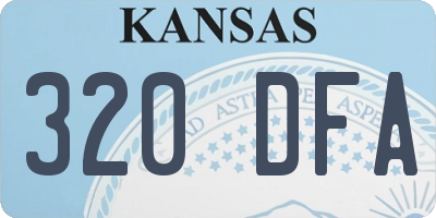 KS license plate 320DFA