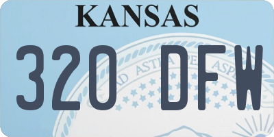 KS license plate 320DFW