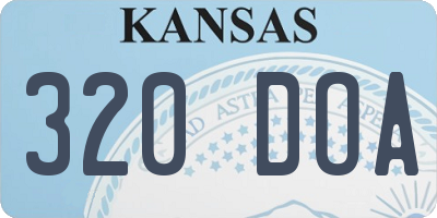 KS license plate 320DOA