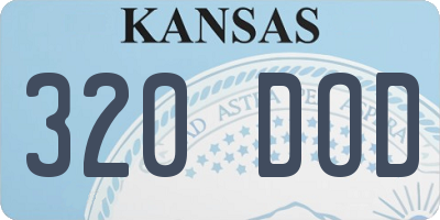 KS license plate 320DOD