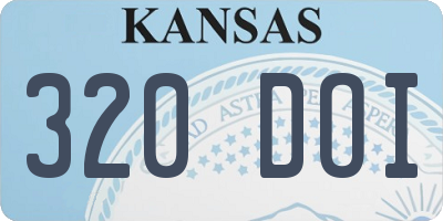 KS license plate 320DOI