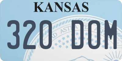 KS license plate 320DOM