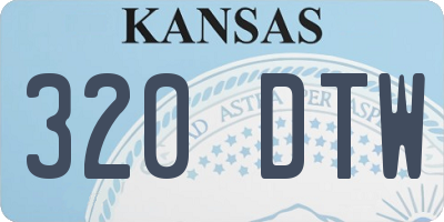 KS license plate 320DTW