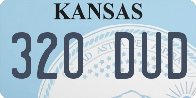 KS license plate 320DUD