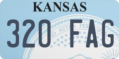 KS license plate 320FAG