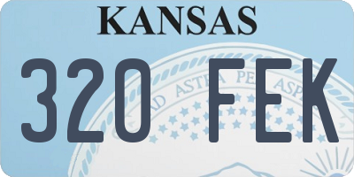 KS license plate 320FEK