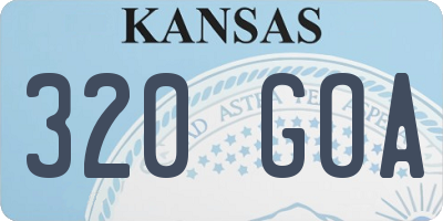 KS license plate 320GOA