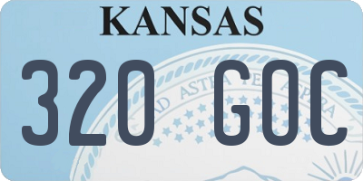 KS license plate 320GOC