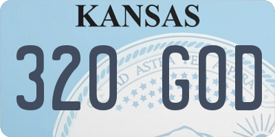 KS license plate 320GOD
