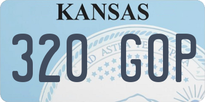KS license plate 320GOP